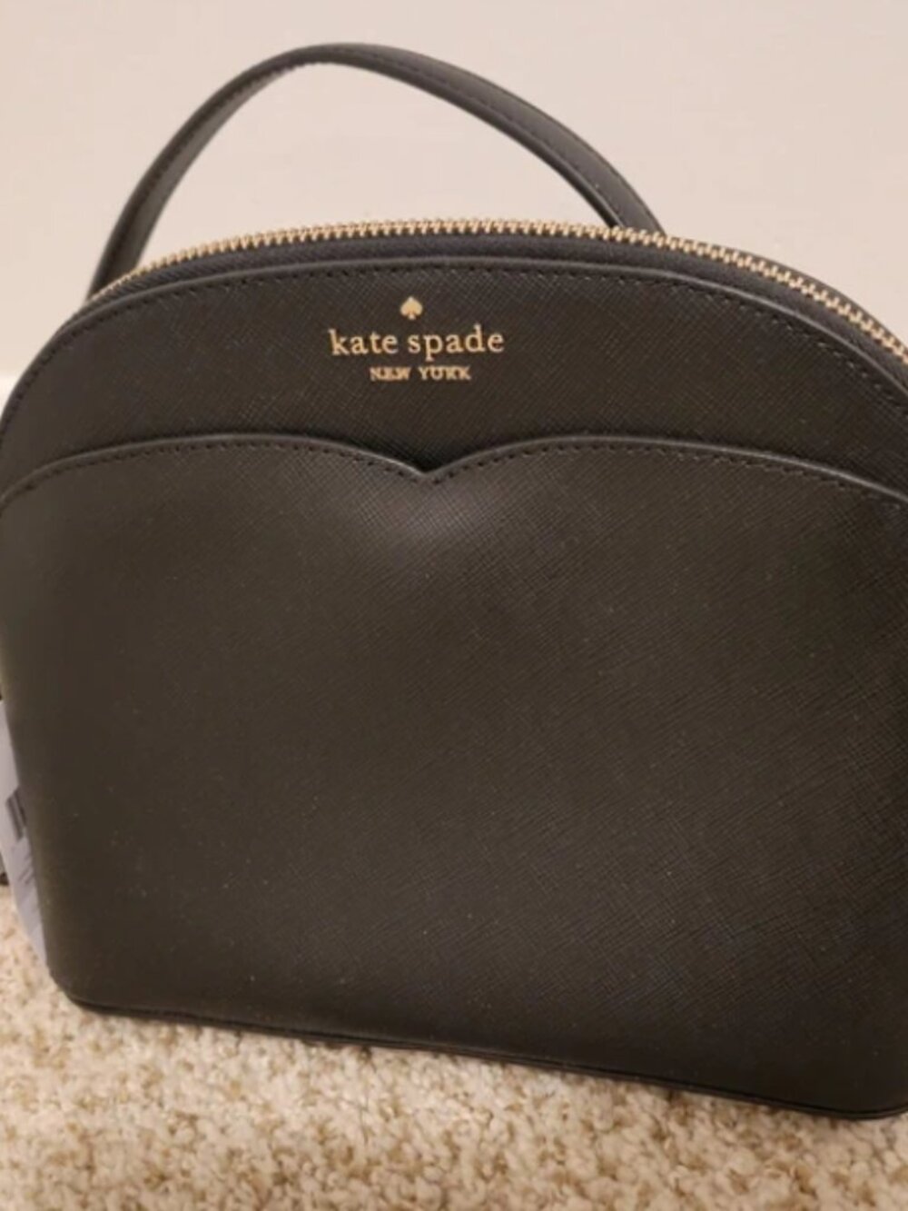 NWT Kate Spade Black Saffiano Leather Payton Dome Crossbody Bag